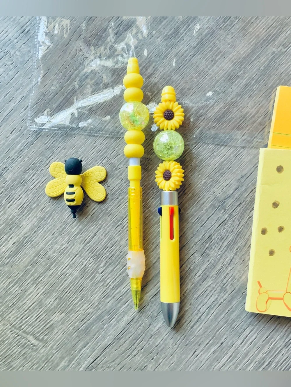 NEW📚 Homemade Crafted Stationery Set w/ Pouch Yellow